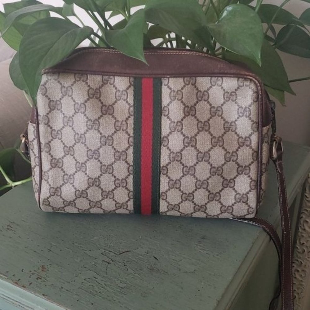 Vintage Gucci Sherry Monogram Ophidia Supreme Camera Crossbody Bag - Picture 8 of 13
